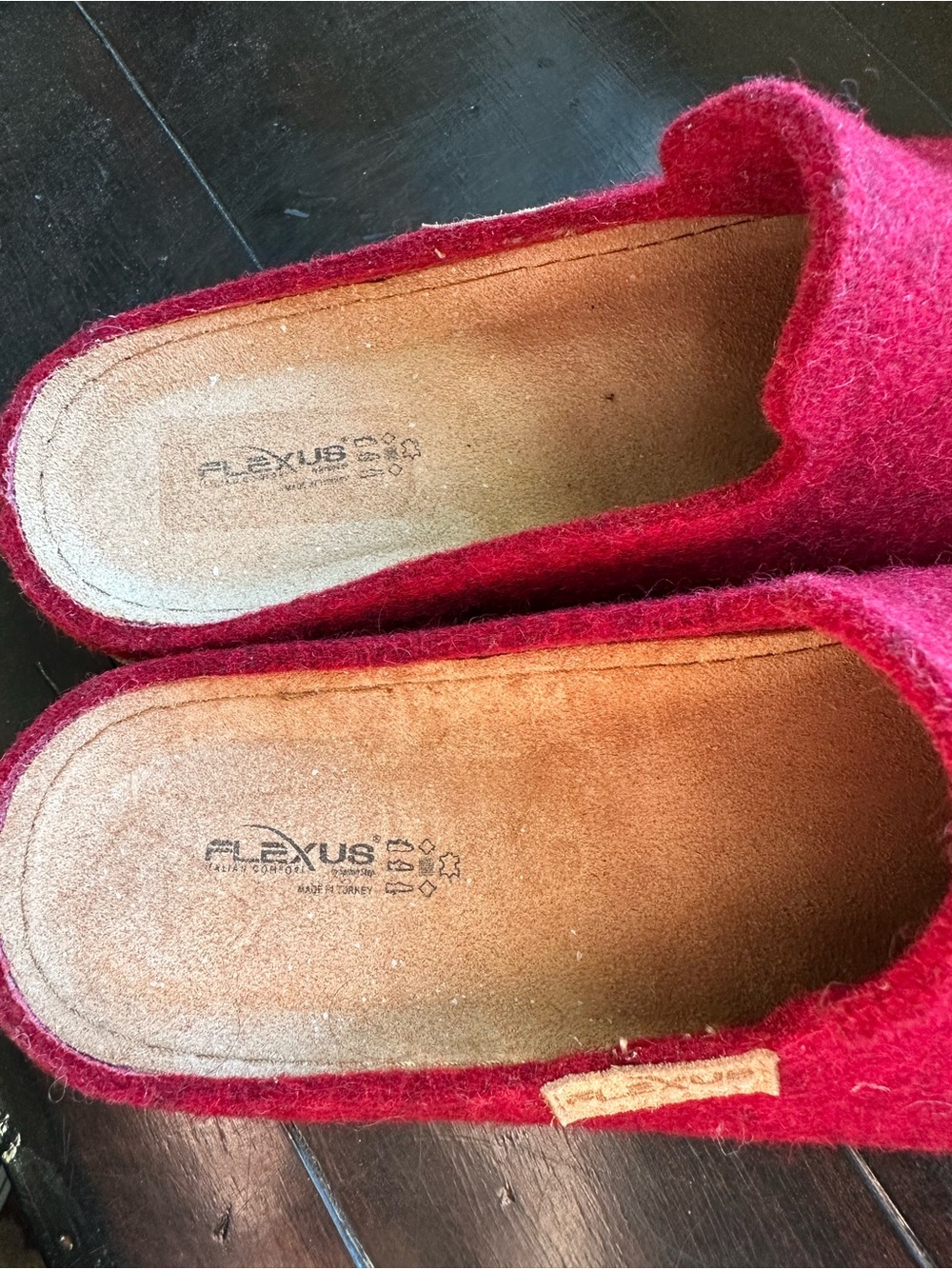 Flexus by Spring Step Cloggish Wool Felt Platform Clogs Slippers Red 38 US 7.5 - Picture 5 of 9